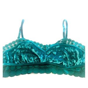 Aerie crushed velvet  and lace bralette sz small